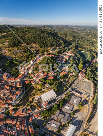 Monchique in mountains of Algarve, Aerial. 25419003