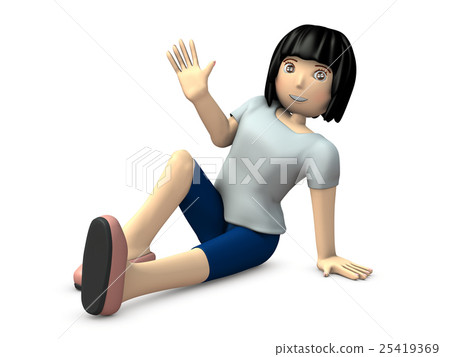 坐和揮動手的一個少婦 坐和揮動手的一個少婦 25419369