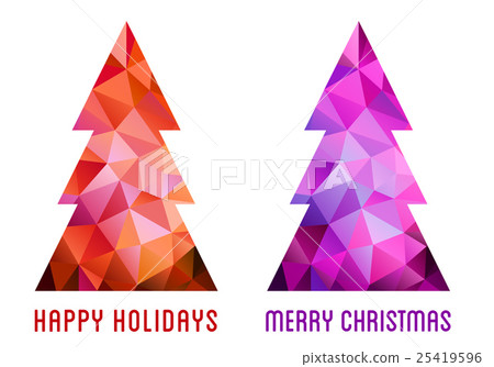 Colorful Christmas trees, vector 25419596