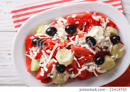 Shopska salad from fresh vegetables Shopska salad from fresh vegetables 25419795
