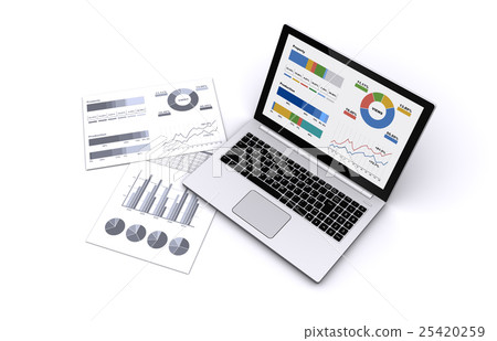 Laptop computer and business materials 25420259