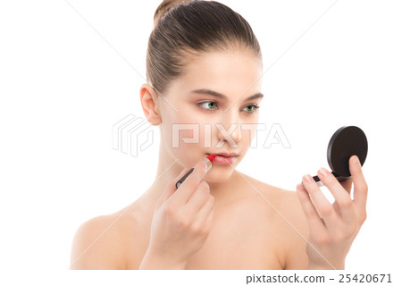 Young brunette woman with perfect clean face Young brunette woman with perfect clean face 25420671