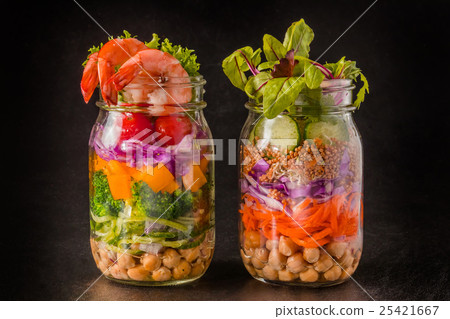 Fresh salad jar salad Common salad Fresh salad jar salad Common salad 25421667