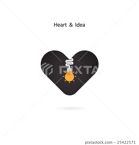 Heart sign and Light bulb idea concept. 25422571