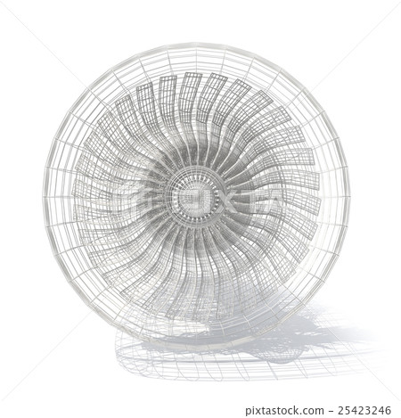 Grid jet engine isolated on white with shadow. 3d 25423246