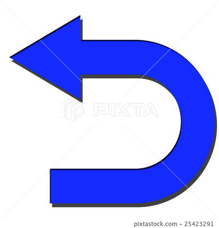 Illustration of an arrow turning from right to left Blue Illustration of an arrow turning from right to left Blue 25423291