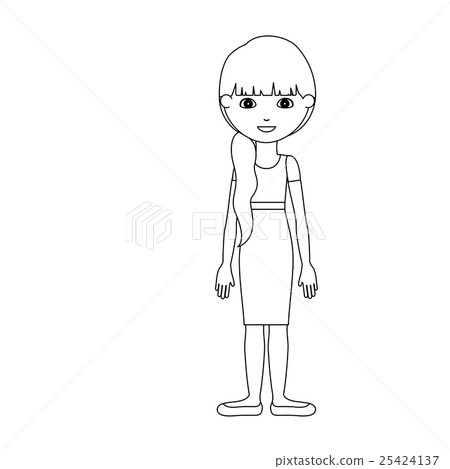 Silhouette of girl cartoon design 25424137