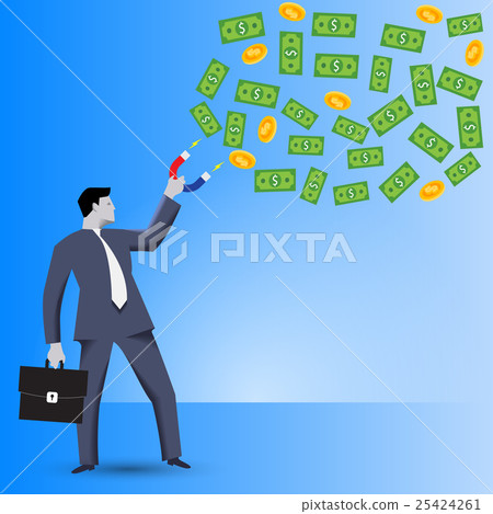 Stock Illustration: Attracting investments business concept