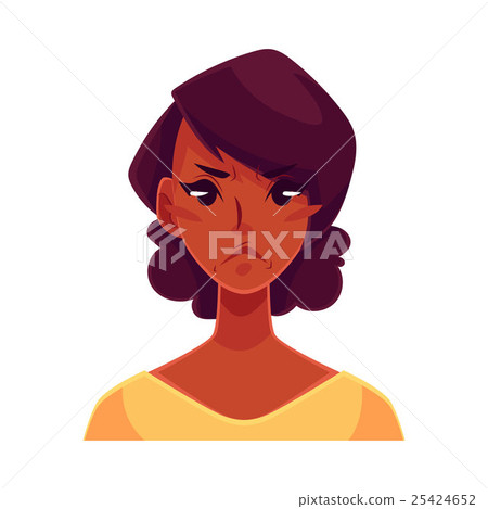 African girl face, angry facial expression 25424652