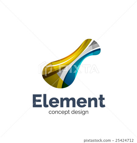 Vector flowing abstract shape, logo template 25424712