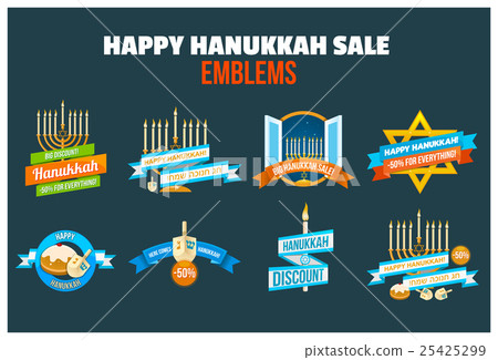 Happy Hanukkah Sale Emblem Set Happy Hanukkah Sale Emblem Set 25425299