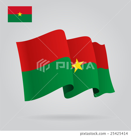 Burkina Faso waving Flag. Vector illustration. Burkina Faso waving Flag. Vector illustration. 25425414