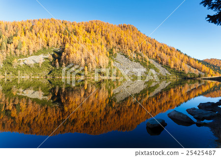 Autumn panorama from mountain lake Autumn panorama from mountain lake 25425487