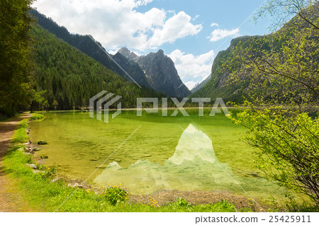 Italian mountain lake Dobbiaco Italian mountain lake Dobbiaco 25425911