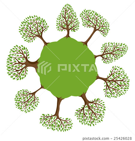 Background with abstract stylized trees. Natural 25426028
