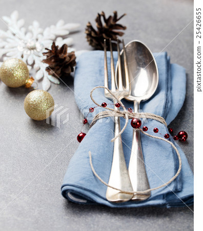 Christmas And New Year Holiday Table Setting 25426655