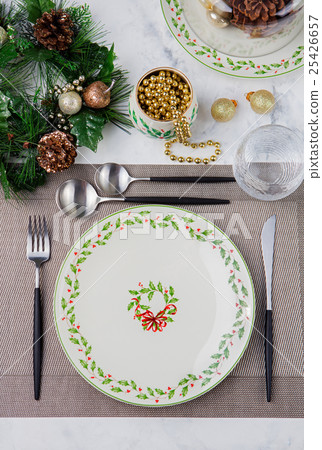 Christmas And New Year Holiday Table Setting 25426657
