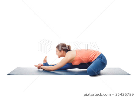 Woman doing Ashtanga Vinyasa Yoga asana Janu Woman doing Ashtanga Vinyasa Yoga asana Janu 25426789