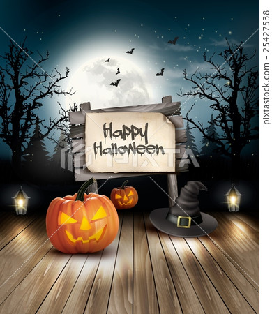 Halloween spooky background. Vector 25427538