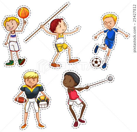 Sticker set of people doing sports Sticker set of people doing sports 25427812