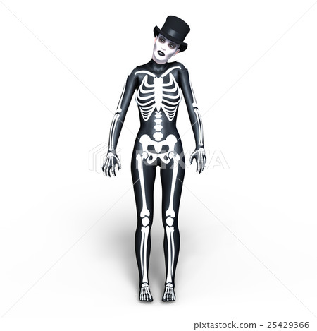 A woman with a skeleton costume A woman with a skeleton costume 25429366