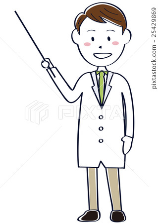 Young doctor Whole-body male presentation of line drawing Young doctor Whole-body male presentation of line drawing 25429869