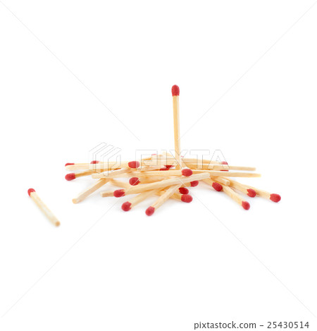 Pile of Wooden matches isolated over the white Pile of Wooden matches isolated over the white 25430514