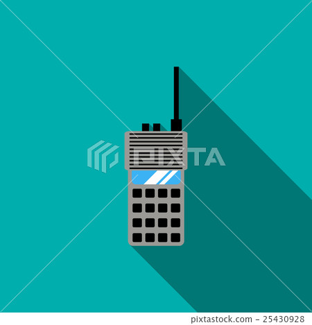 Portable radio transceiver icon, flat style 25430928