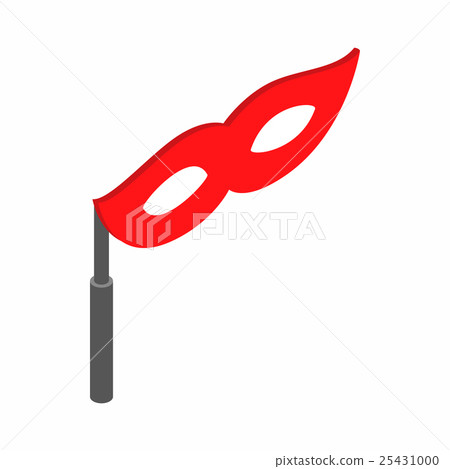 Red theatrical mask icon, isometric 3d style 25431000