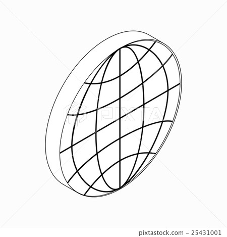 Earth globe emblem icon, isometric 3d style Earth globe emblem icon, isometric 3d style 25431001