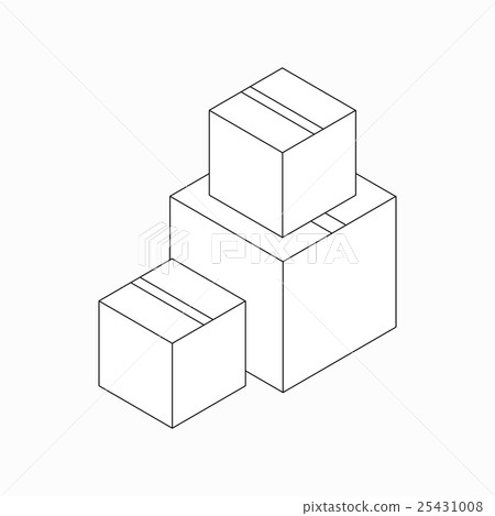 Stack of cardboard boxes icon, isometric 3d style Stack of cardboard boxes icon, isometric 3d style 25431008