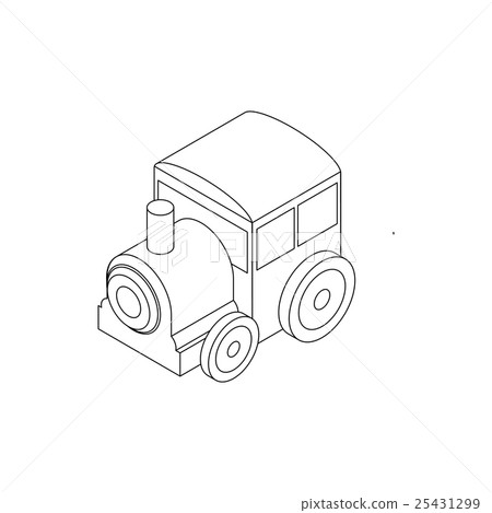 Toy locomotive icon, isometric 3d style Toy locomotive icon, isometric 3d style 25431299