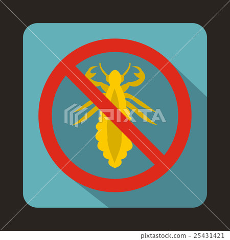 No louse sign icon, flat style No louse sign icon, flat style 25431421