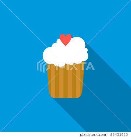Cupcake icon, flat style Cupcake icon, flat style 25431423