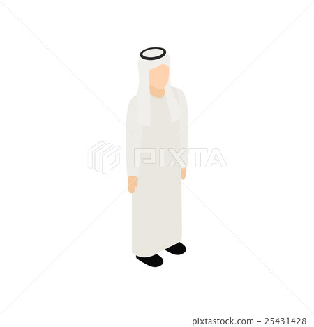 Male arab icon, isometric 3d style Male arab icon, isometric 3d style 25431428