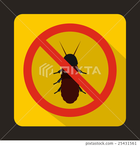 No termite sign icon, flat style No termite sign icon, flat style 25431561