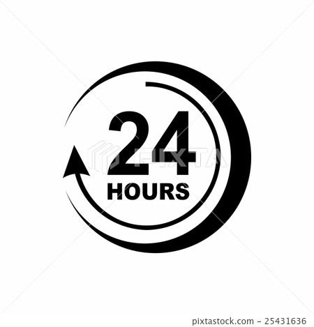 24 hours support icon, simple style 24 hours support icon, simple style 25431636