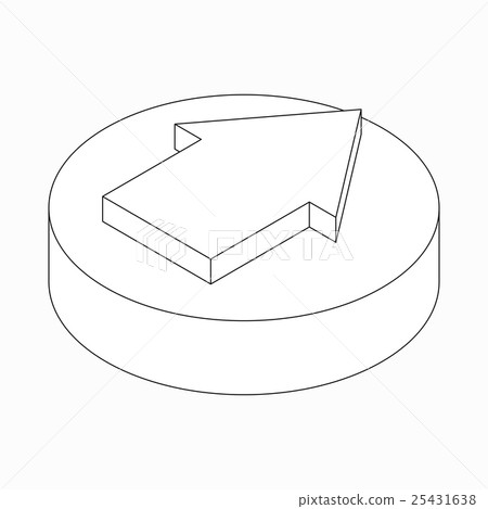 Wide classic arrow icon, isometric 3d style Wide classic arrow icon, isometric 3d style 25431638