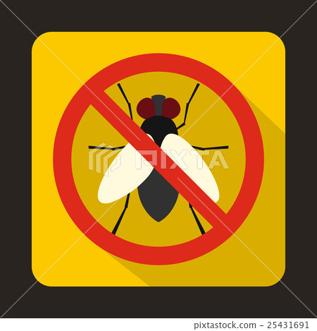 No fly sign icon in flat style 25431691