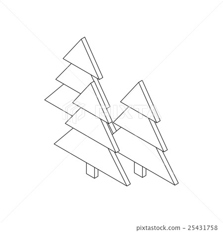 Fir tree icon, isometric 3d style Fir tree icon, isometric 3d style 25431758