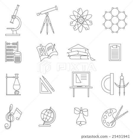 Science icons set, thin line style - Stock Illustration [25431941] - PIXTA
