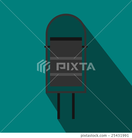 Trash bin for street icon, flat style 25431991