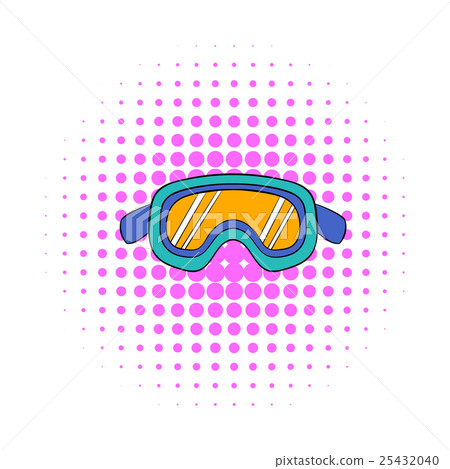 Ski goggles icon, comics style Ski goggles icon, comics style 25432040