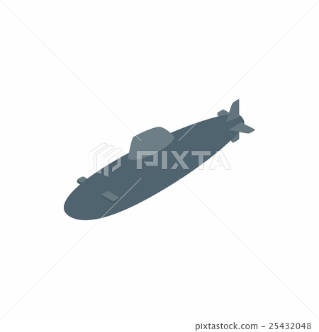 Submarine icon, isometric 3d style 25432048