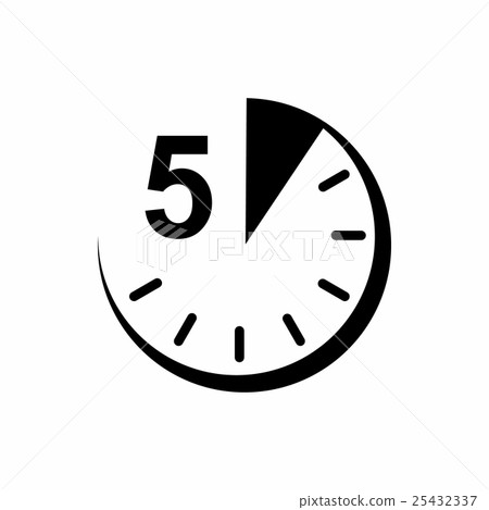 5 minutes icon, simple style 25432337