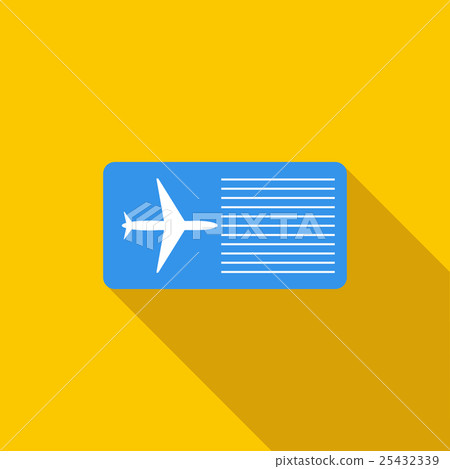 Airline ticket icon, flat style 25432339