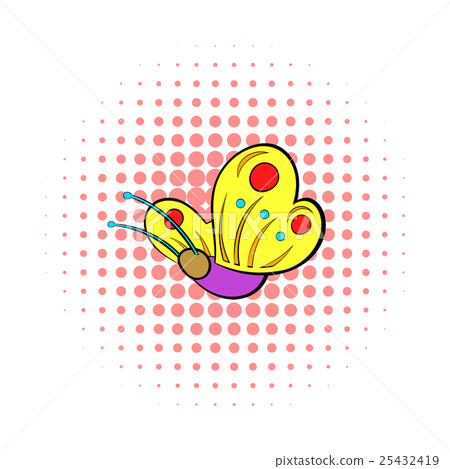 Butterfly icon, comics style Butterfly icon, comics style 25432419