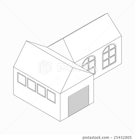 Detached house icon, isometric 3d style Detached house icon, isometric 3d style 25432805