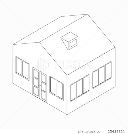 Big detached house icon, isometric 3d style 25432811