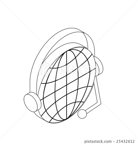Globe with headset icon, isometric 3d style Globe with headset icon, isometric 3d style 25432812